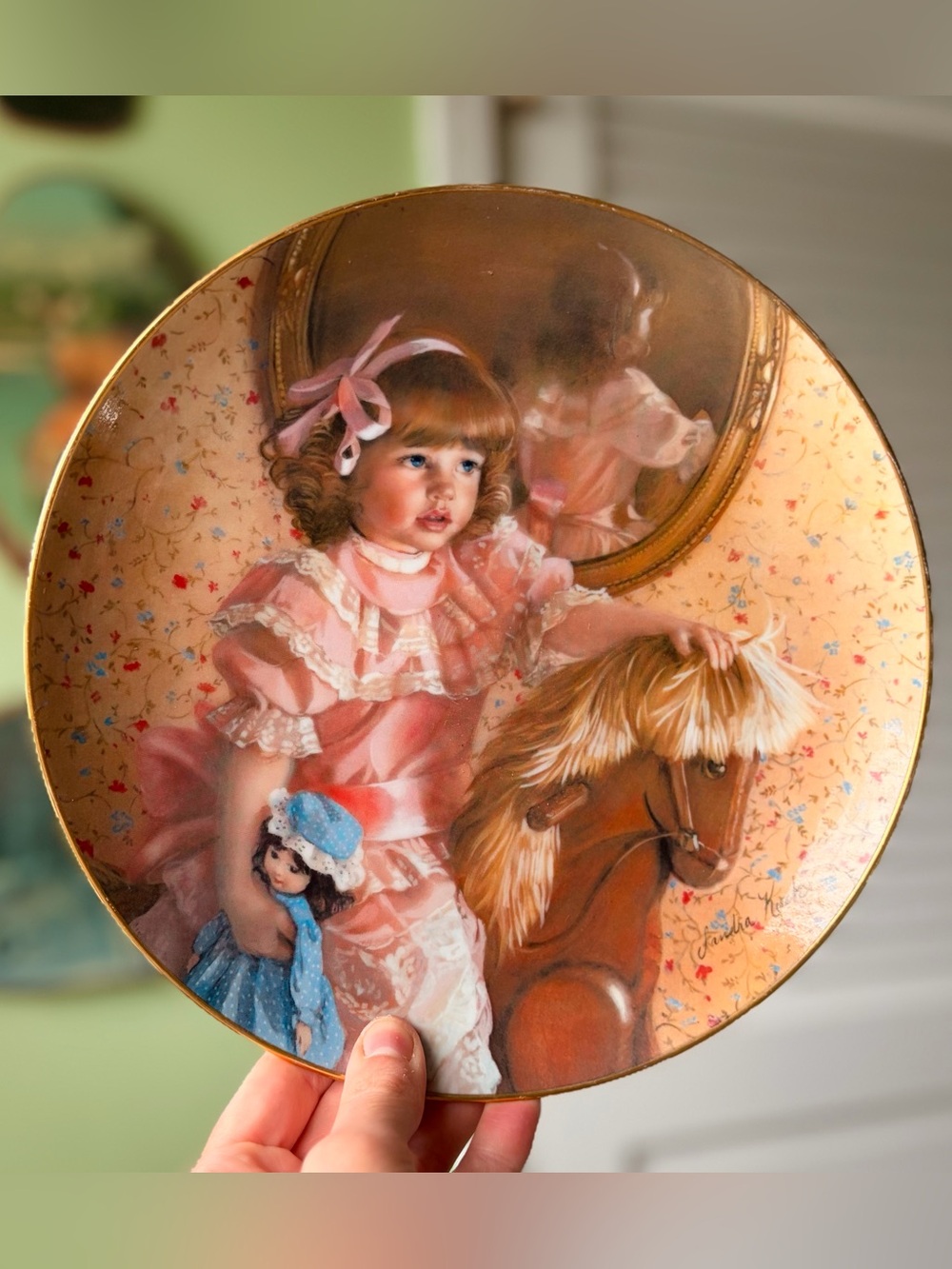 Vintage "Amy's Magic Horse," Sandra Kuck Pink Girl & Pony Decorative Wall Plate